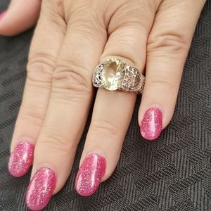 925 silver ring with green stone